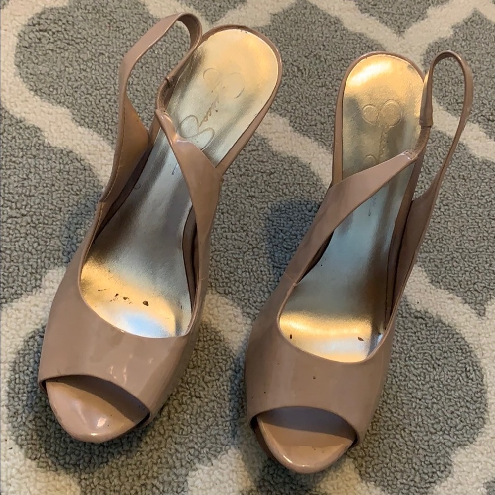 Jessica Simpson blush peep toe heels